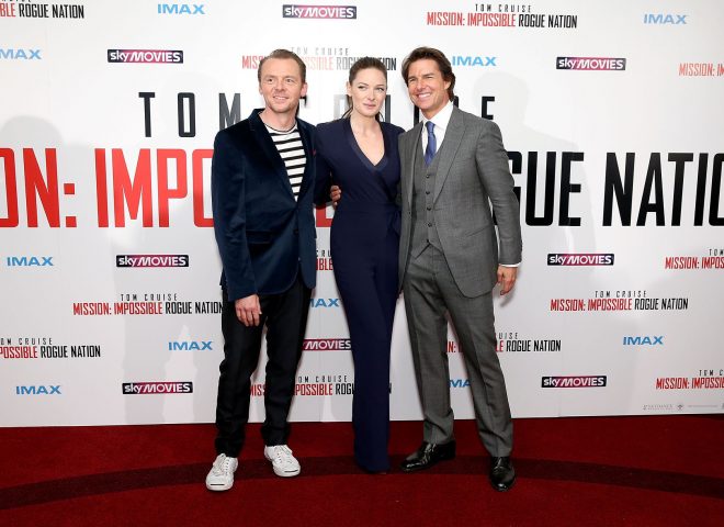 Simon Pegg, Rebecca Ferguson & Tom Cruise @ UK Fan Screening MISSION IMPOSSIBLE – ROGUE NATION