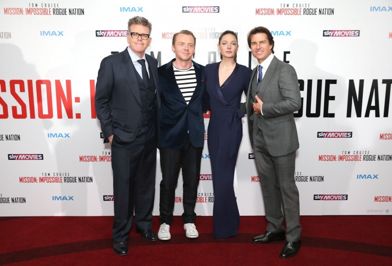 Christopher McQuarrie, Simon Pegg, Rebecca Ferguson, & Tom Cruise @ UK Fan Screening MISSION IMPOSISBLE – ROGUE NATION