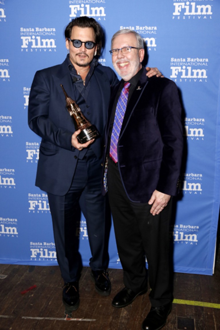 Leonard Maltin & Maltin Master Award Winner Johnny Depp