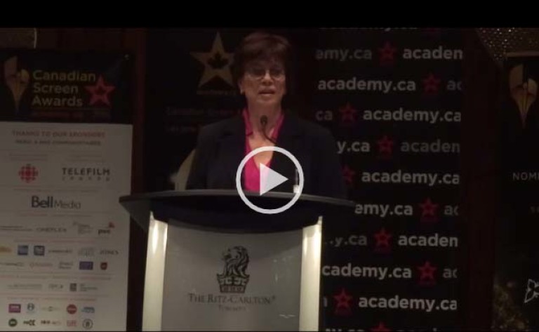 Academy CEO Helga Stephenson Discussing Academy Social Event During CDN Screen Week